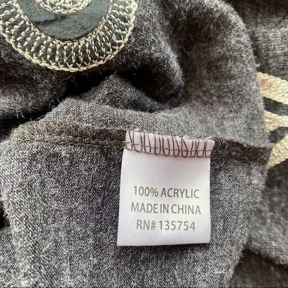 Young Threads of NY Grey Knit Dress w/ Embroidery - Picture 9 of 13